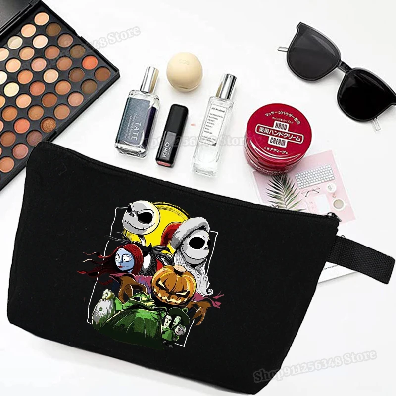 The Nightmare Before Christmas Cosmetic Cases Jack Skellington Makeup Bag Disney Make Up Organizer Pouch Large Capacity Bags