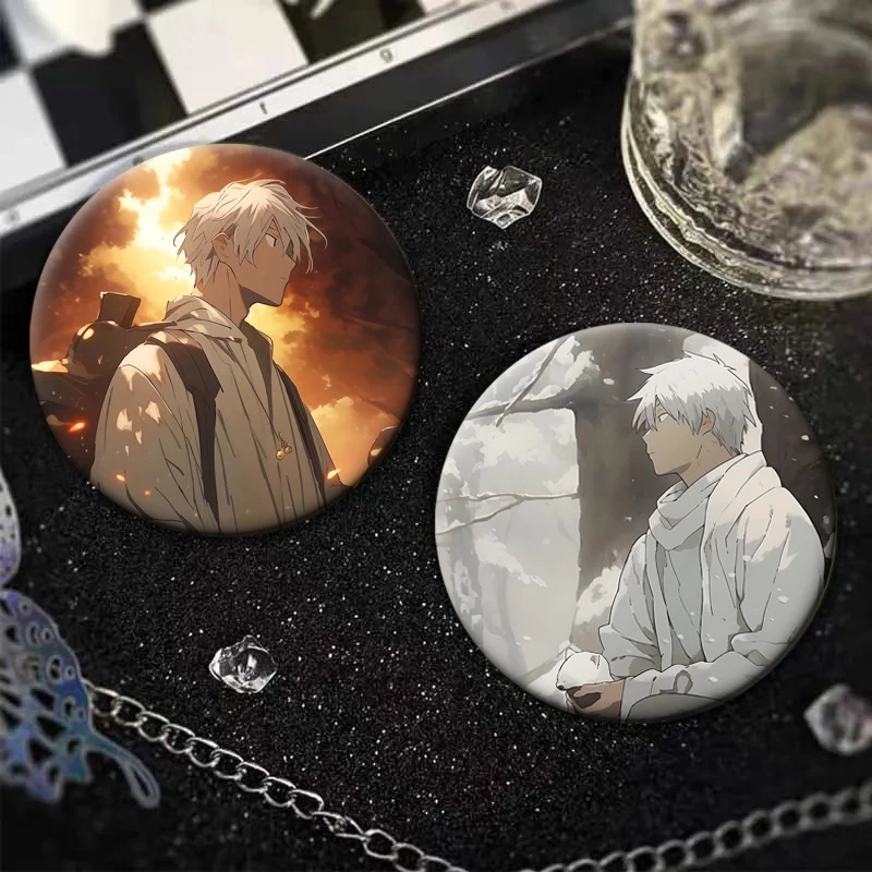 58mm Manga Mushishi‌ Handmade Tinplate Brooches Round Badge Lapel Pin for Bag Accessories Clothes Decor Practical Souvenir Gifts view 2