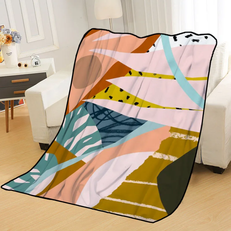 Blanket Custom Minimalist Modern Art Prints Blankets for Beds Soft DIY Your Picture Decoration Bedroom Throw Travel Blanket 3.1