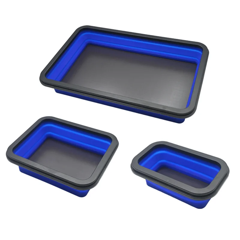 ABRB-plateau à vis magnétique pliable, boîte de rangement de pièces d'outils en Silicone, plateau organisateur de pièces d'outils de plombier pour le travail du bois