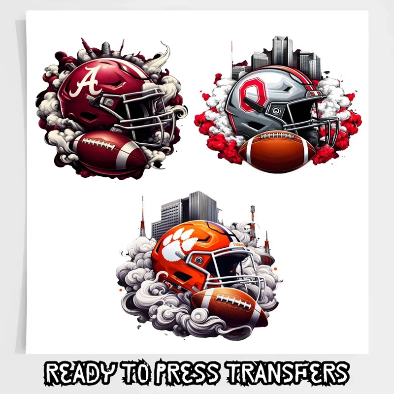 

College Football DTF Transfer Ready to Press Game Day Inspaire Football Heat Transfer Patches