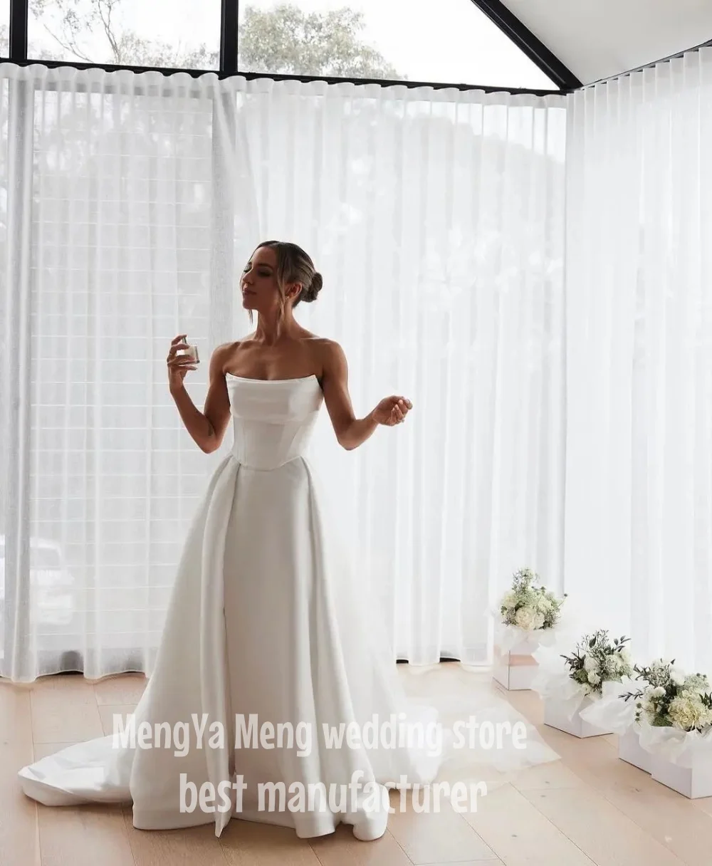 

ZHUISHU Church Simple A Line Wedding Gown For Women Sweetheart Pleats Customized Wedding Dress Long Reception Party Bride Dress