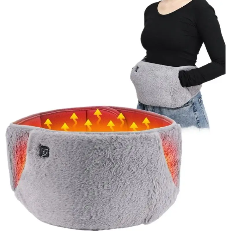 3 Levels USB Rechargeable Heating Belt Uterus Hand Waist Abdominal Warmer Soft Crystal Velvet Cold Proof Period Cramps Relief