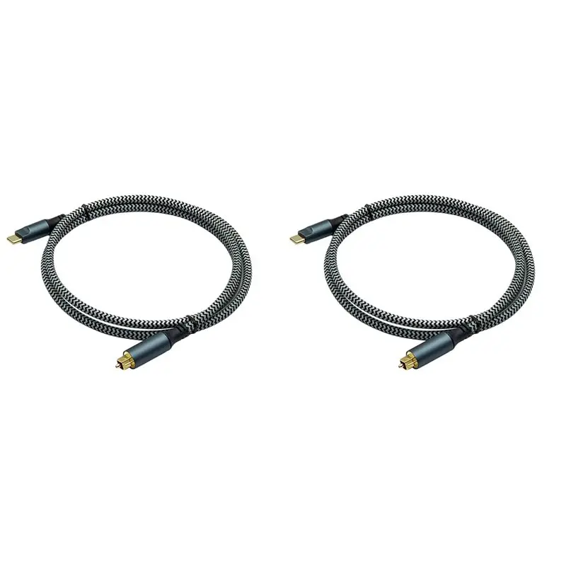 AS95 USB-C to Optical Audio Cable Braided USB C Optical Cable with Gold-Plated Connector for Soundbar Speakers Home Theater