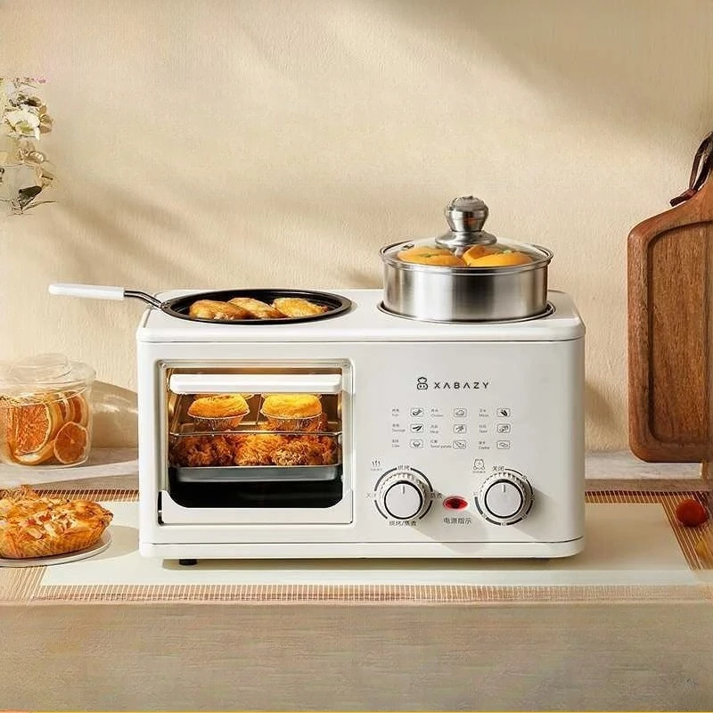 

4-In-1 Breakfast Machine Steaming, Baking, Cooking Integrated Pot Multifunctional Household Small Mini Oven Toaster