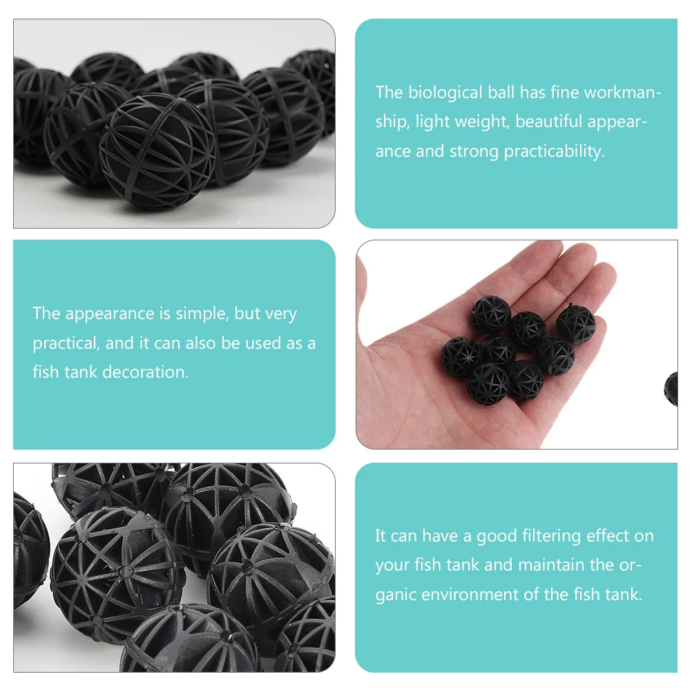 

200pcs Bio Balls Fish Pond Filter Aquarium Tank Media Biofilters Sturdy Plastic Eco-friendly Quality Stability Organic