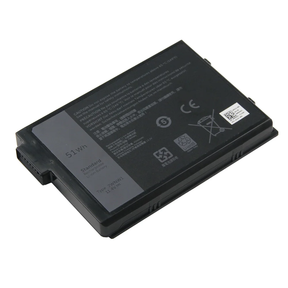 Replacement Battery 7WNW1 For Dell Latitude 5420 5424 7424 Rugged Extreme Series Rechargeable Batteries 4342mAh High Capacity