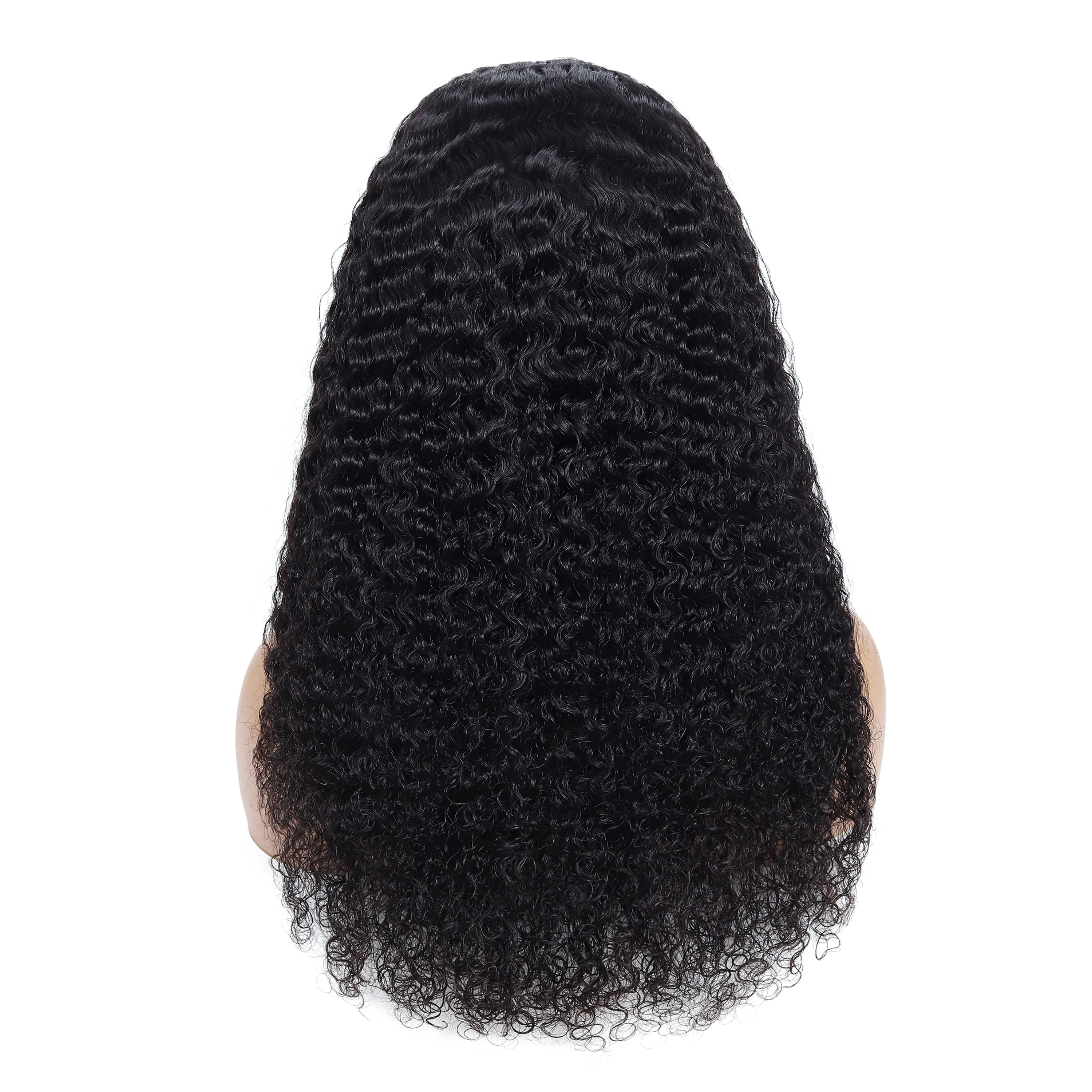 Peluca de cabello humano rizado Jerry para mujeres negras, diadema rizada, 180 de densidad, sin pegamento, Preplcuk brasileño