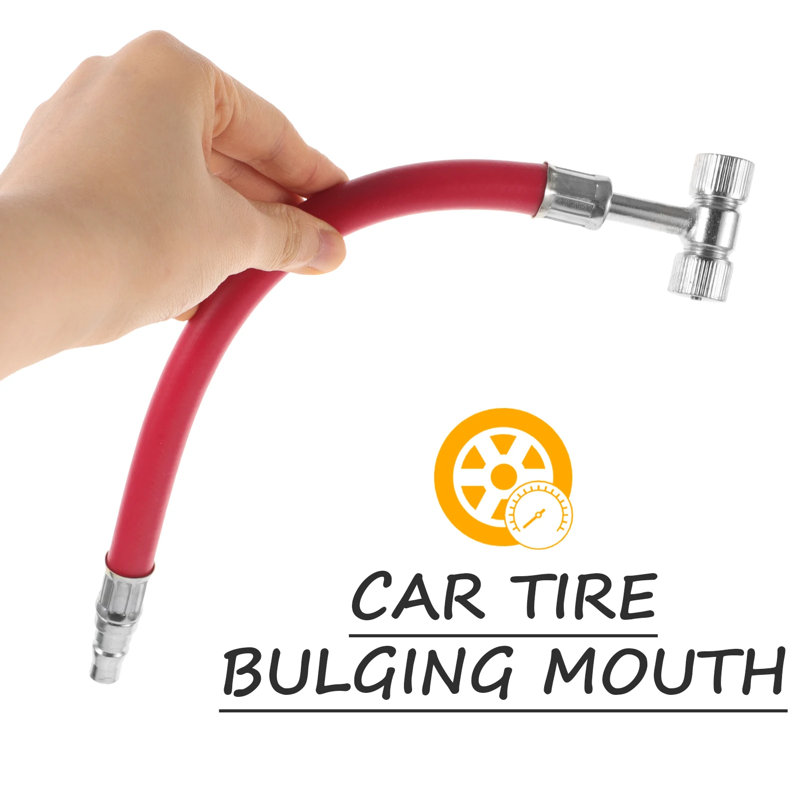 

Double Head Tire Inflator Hose Adapter for Car Bike Motorcycle Compact Lightweight Rubber Pump Accessories tire inflator hose