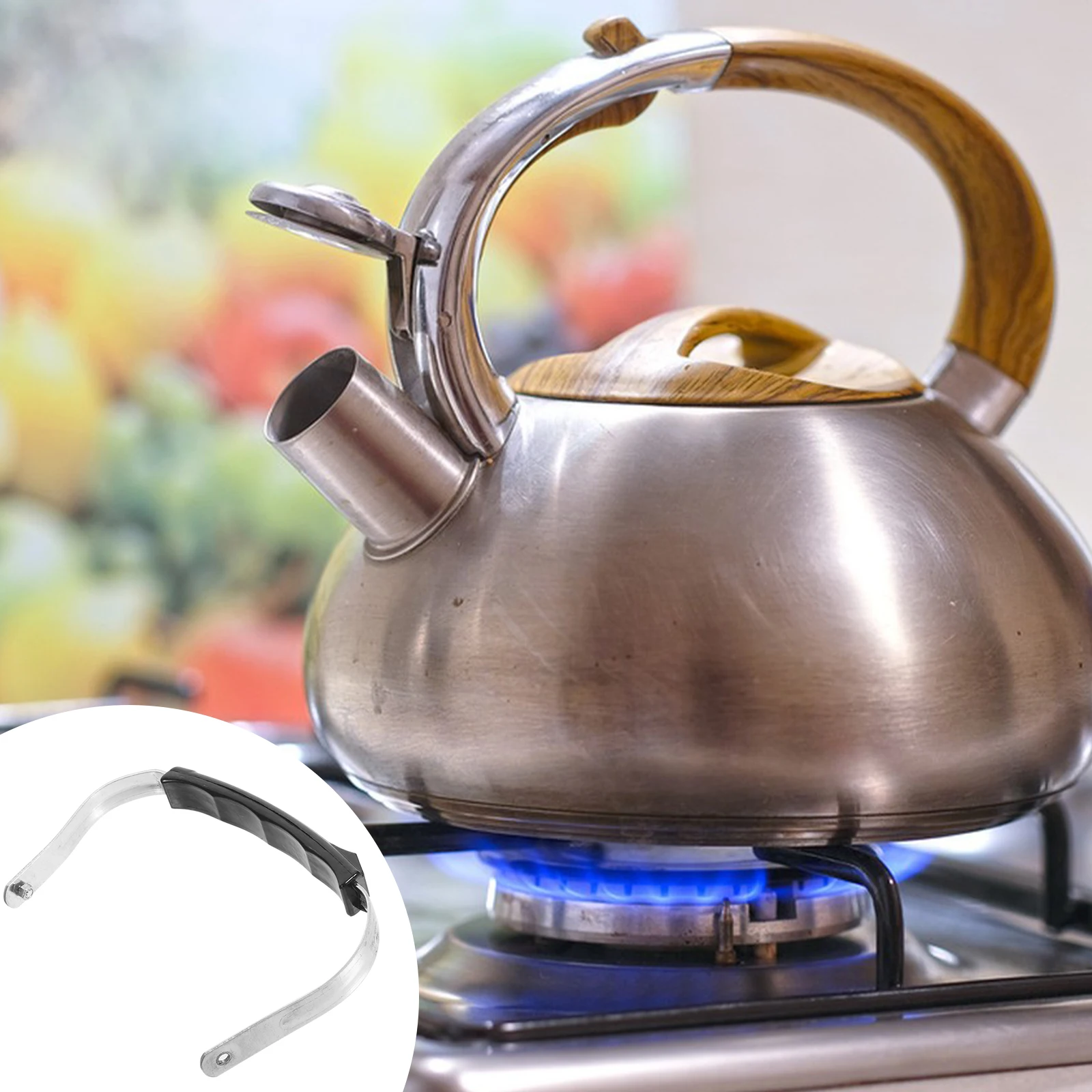 

Anti-Scald Teapot Replacement Aluminum Water Handle Tea Pot Grip Compact Household Kettle Handle Part Tea Kettle Supplies Metal