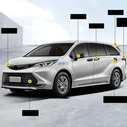Accessories Car Black Door Edge Rear View Mirror Front Bumper Grille Tail Gate Trunk Trim Strip For Toyota Sienna/Granvia 2021 +