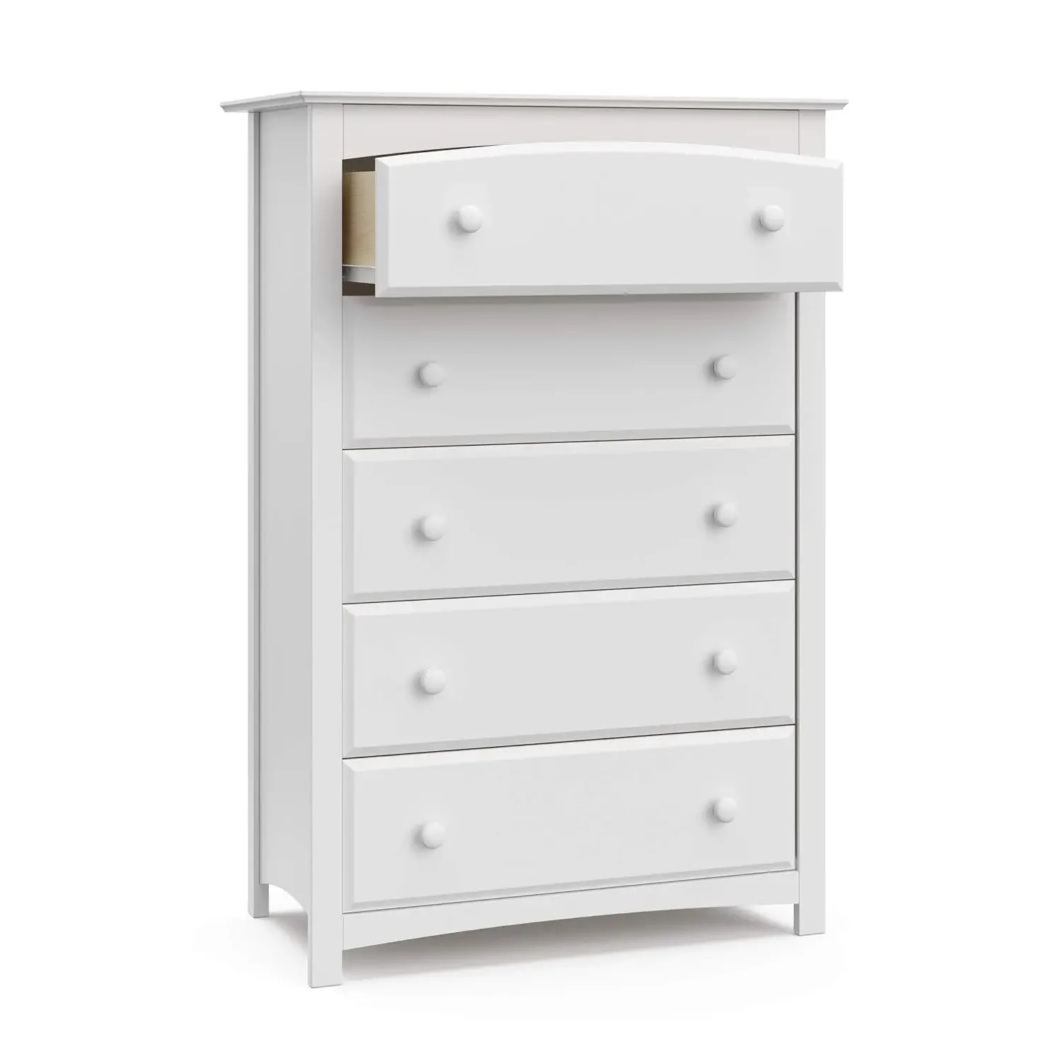 5 Drawer Dresser (White) for Kids Bedroom, Nursery Dresser Organizer, Chest of Drawers with 5 Drawers