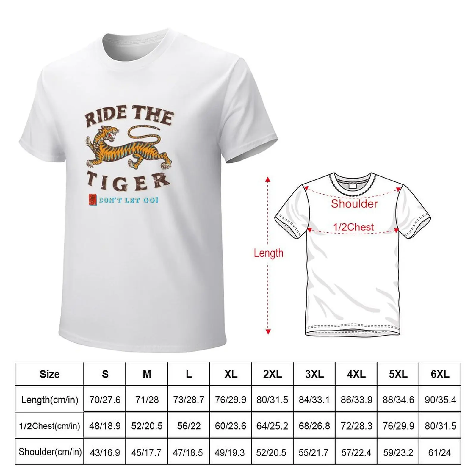 Ride The Tiger - by LCKY JACK T-Shirt blacks oversized aesthetic clothes plain black t shirts men