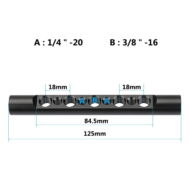 HDRIG 200mm Aluminum Cross Bar With 15mm Rod Adapter For DIY Camera / Monitor Cage Rig (A Pair)