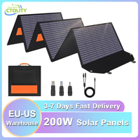 CTOLITY Foldable 200W Solar Panel 18V USB Type-C XT60 Portable Solar Charging Panel High Efficiency Solar Panels for Camping
