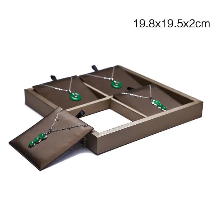 

PU leather Jewelry Rack Display Plate Tray Bracelet Pendants Case Watch Tray
