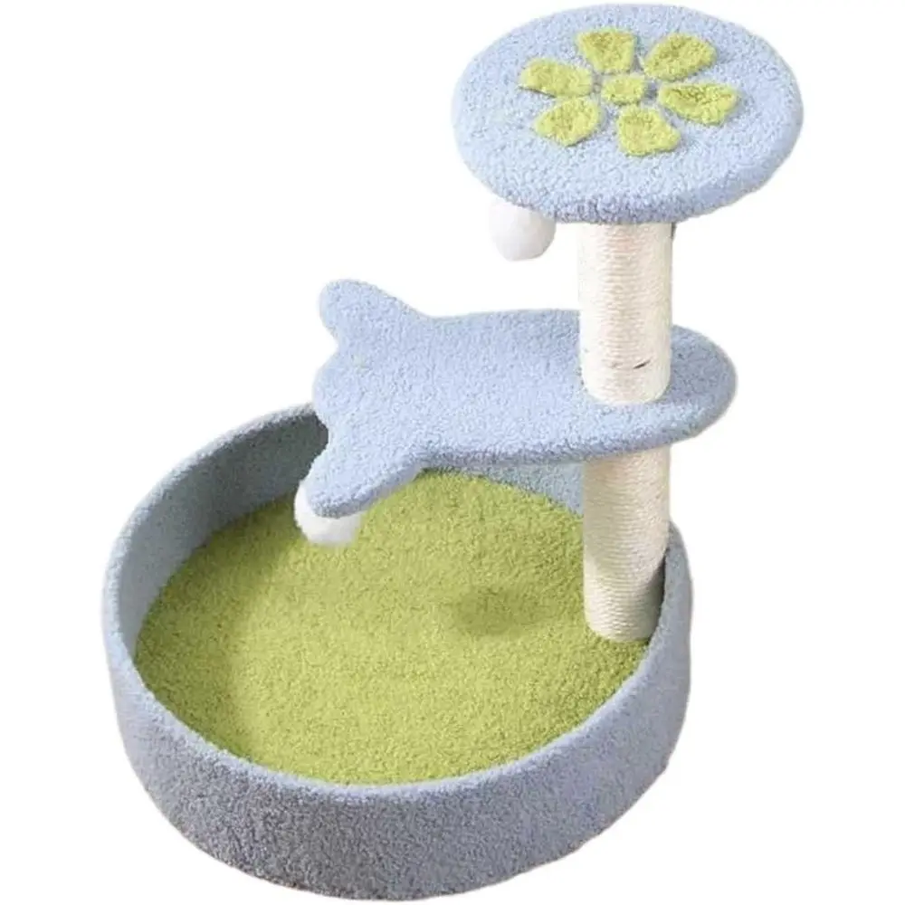 

Compact Cat Scratching Board with Nest and Tower for Kitten Play and Exercise
