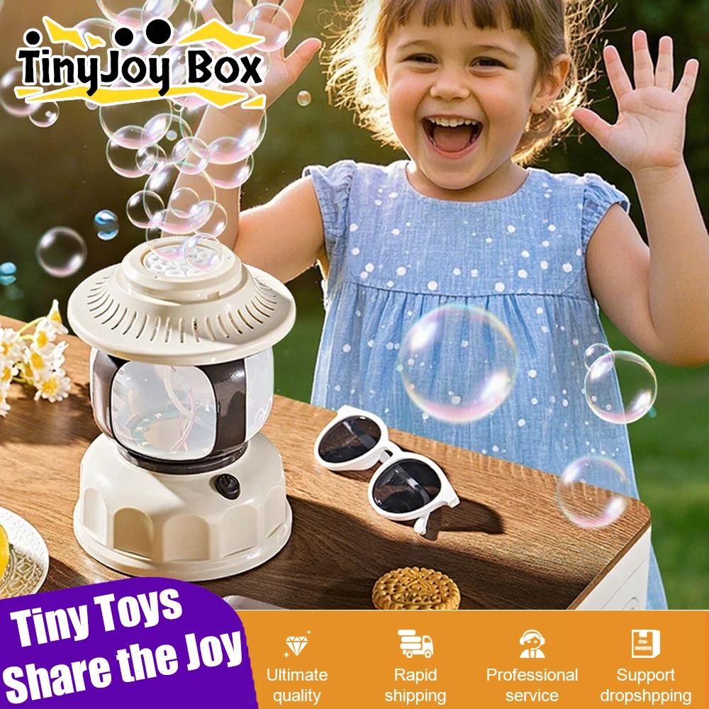 

Electric Camping Lamp Bubble Machine Children's Outdoor Toy Bedside Lamp Charging Party Soap Blower Toys for Kid Children's Gift