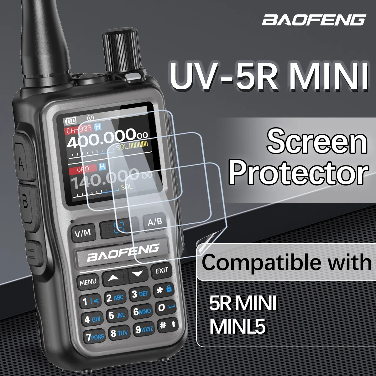 

Защитная пленка для экрана BAOFENG UV-5R Mini Walkie Talkie, водонепроницаемая, совместима с UV-5R Mini Mini-5, для любительских радиостанций