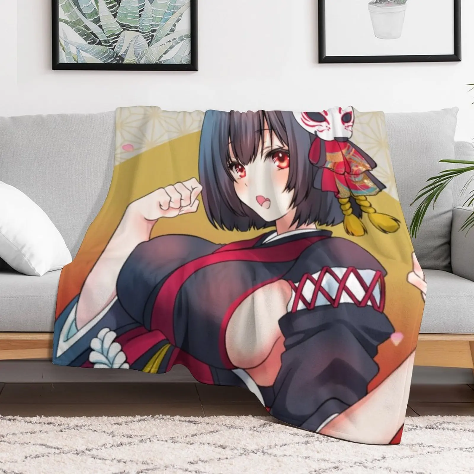 Yamashiro Cute Throw Blanket valentine gift ideas Blankets For Baby Warm sofa bed Blankets