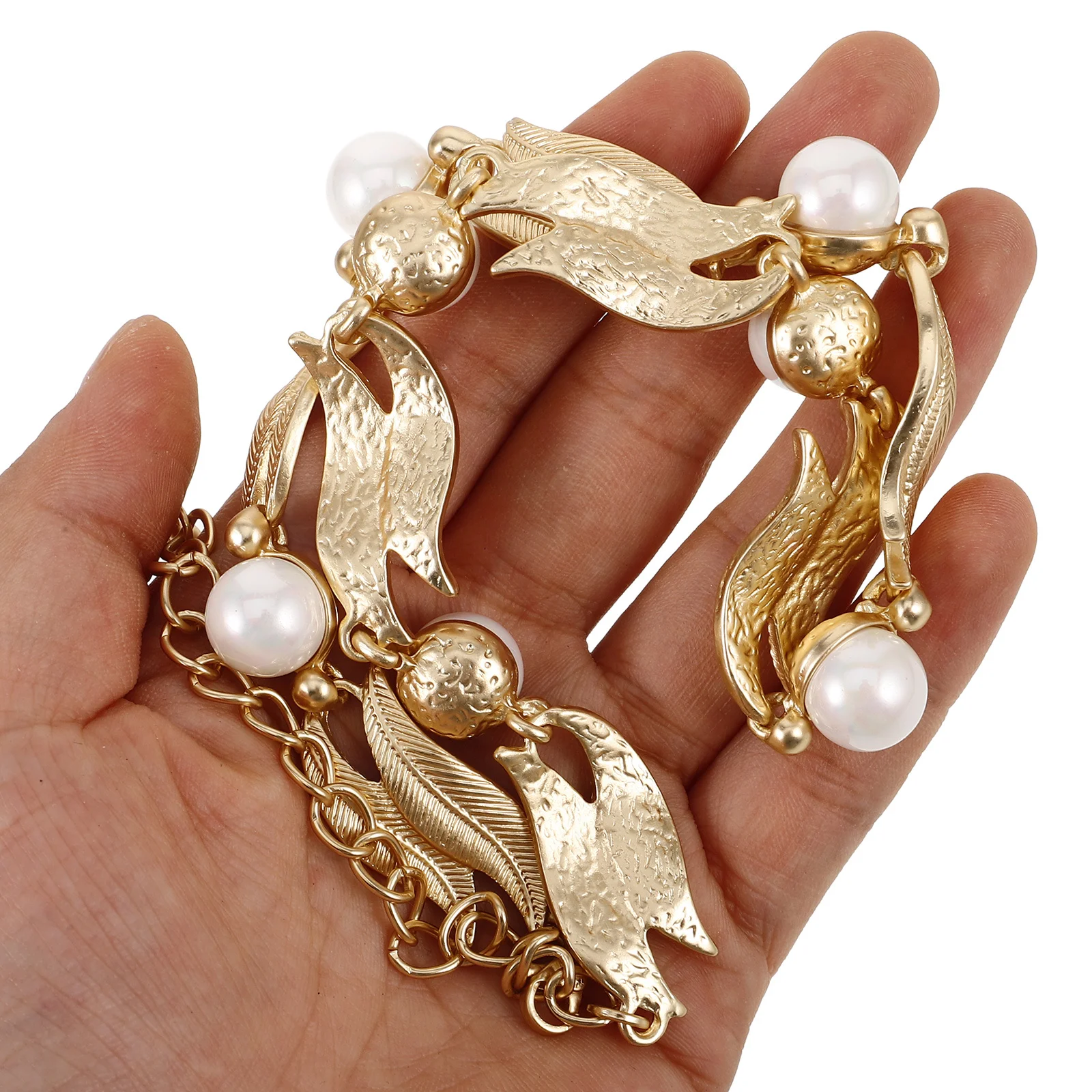 

Pearl Leaf Necklace Imitation Choker Stylish Neck Chain Jewelry Party Accessory Elegant Necklace for Women Pearl Necklaces