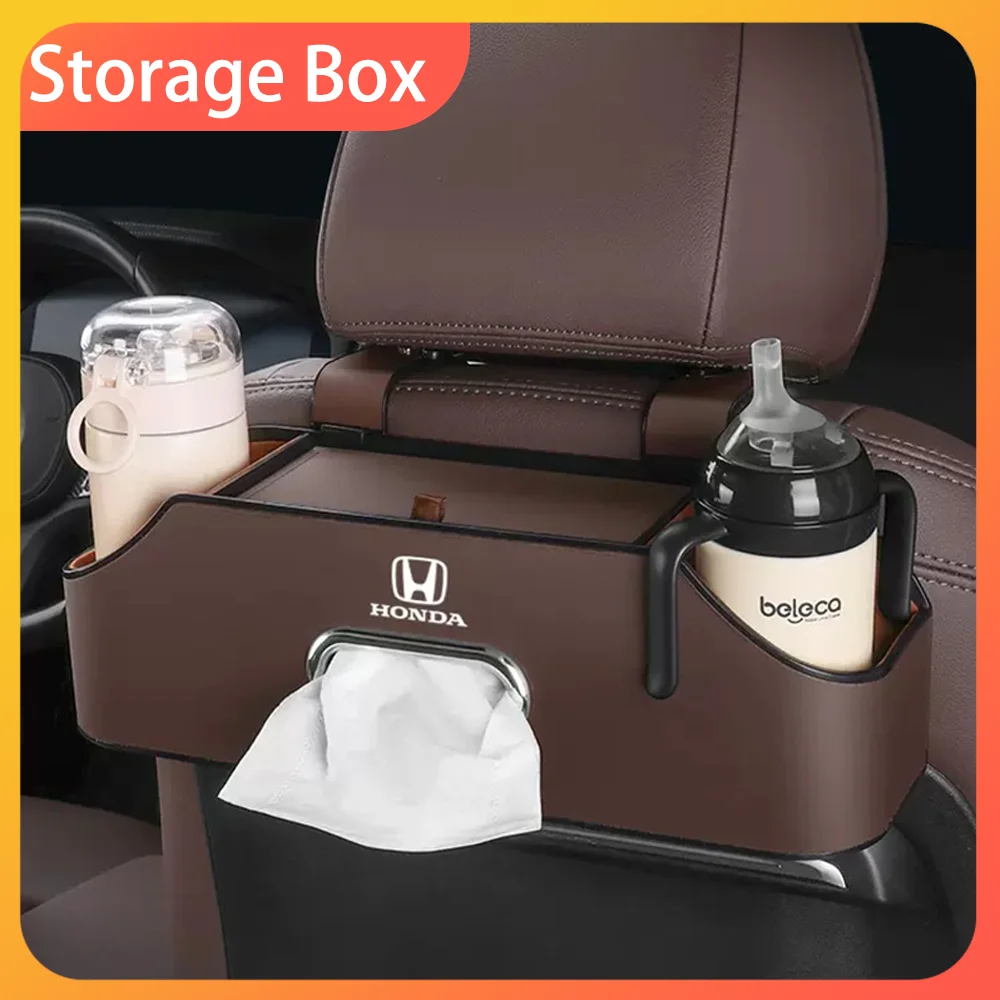 

4 In 1 Car Seat Back Cup Holder Storage Box Tissue Box With Hook Auto Backseat Organizer Car Phone Holder For Honda City Odyssey