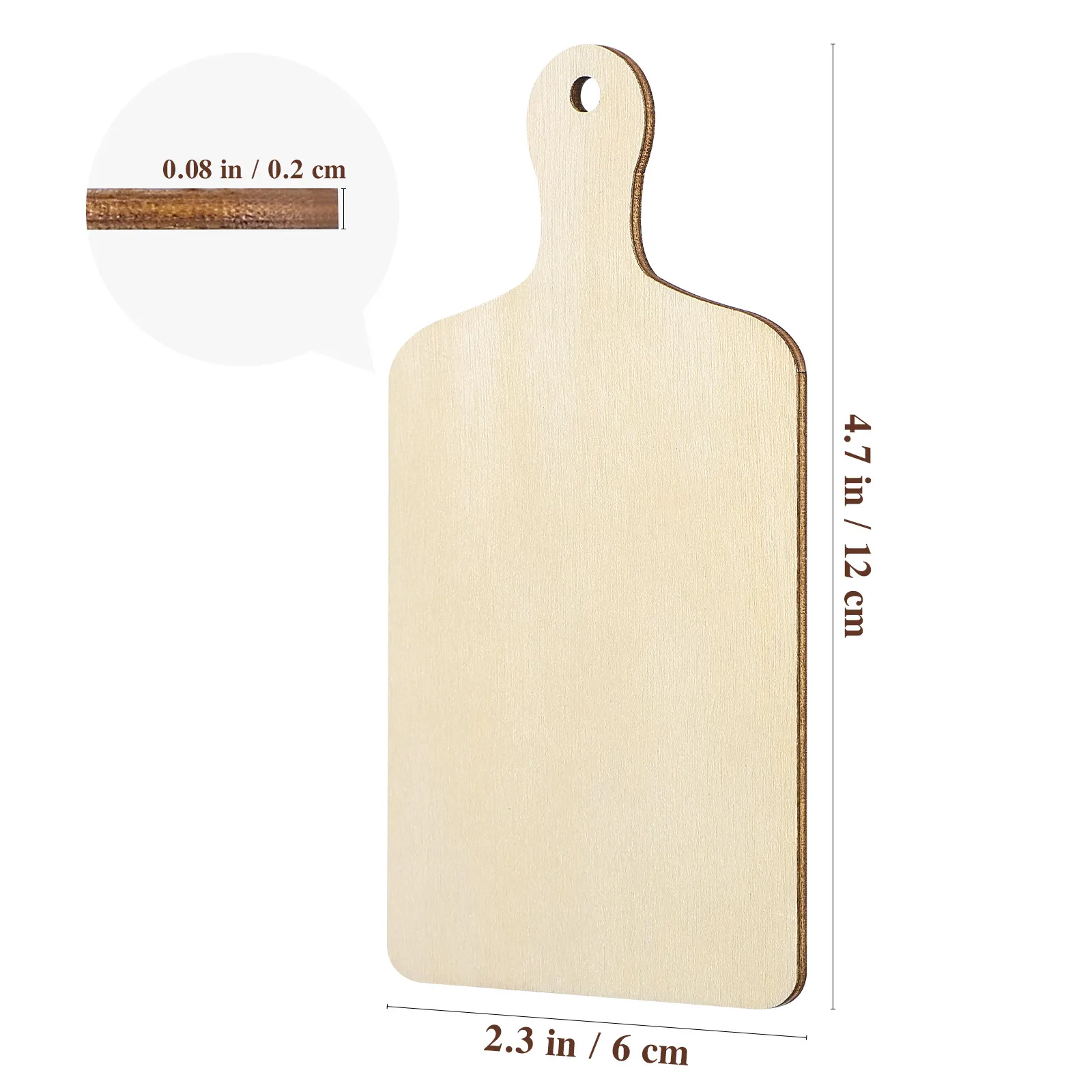 6Pcs Blank Wooden Chopping Boards DIY Unfinished Trays 4.7x2.4 Multipurpose Serving Plates Bread Cake Fruit Snack Display Crafts