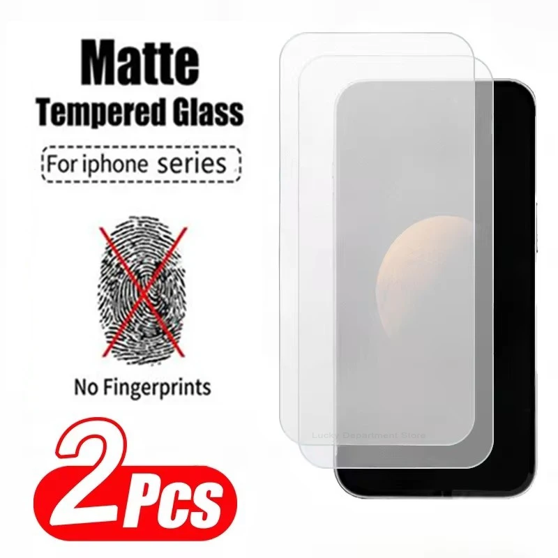 

2Pcs Matte Tempered Glass For iPhone 15 14 12 11 13 Pro Max Mini Plus Frosted Screen Protectors on iPhone X XR XS Max Glass Film