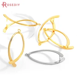 6PCS 14x38MM 24K Gold Color Brass Oval Earring Connector Charms High Quality Diy Jewelry Making Supplies Earrings Accessories