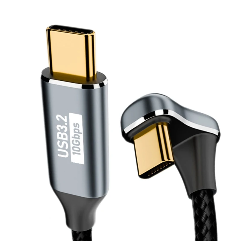 USB C타입 케이블, U 모양 고속 충전 데이터, 휴대폰 충전기 케이블, 샤오미, 삼성, 화웨이, USB-C 코드, PD100W, 180 도