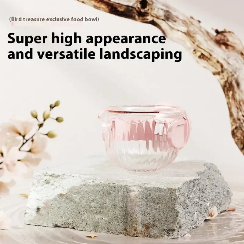 Transparent Birds Hanging Cage Bowl Pet Birds Dish Cup Anti-turnover Fixed Feeding Food Drinking Feeder For Parakeet Feeders