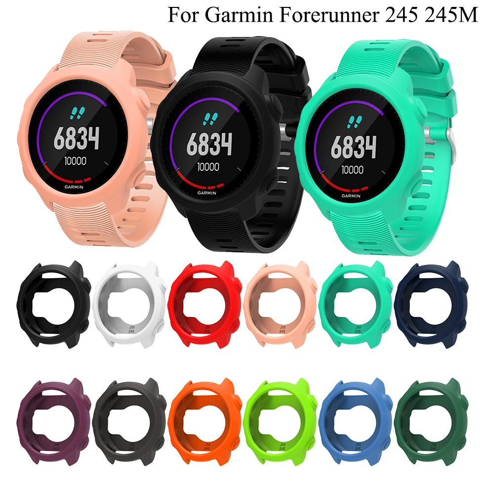 TPU Protective watch Case For Garmin Forerunner 245 245M SmartWatch Protection Case Cover Shell Replacement Shockproof Clear