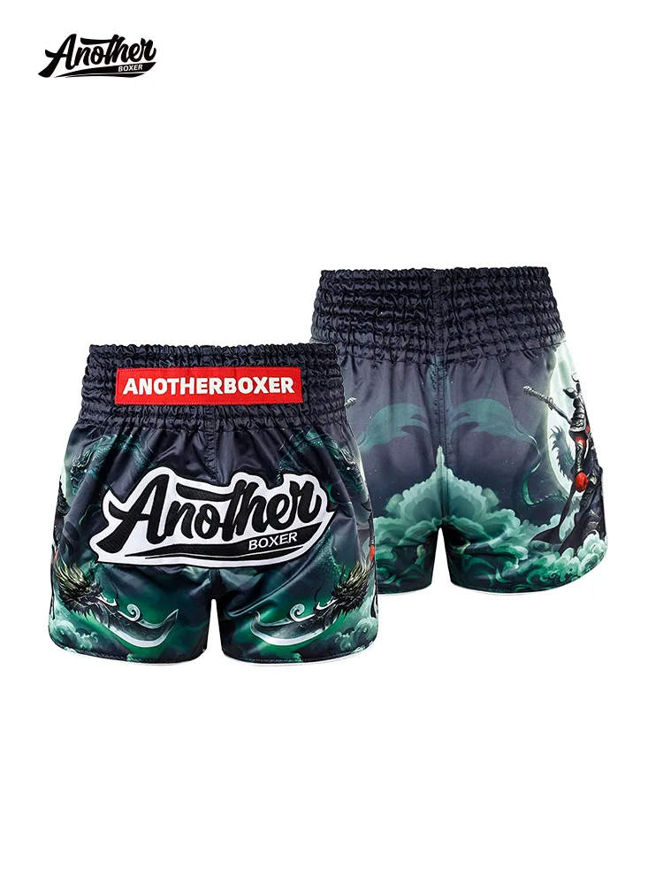 

ANOTHERBOXER Men Muay Thai Boxing Shorts, Traditional Tiger Printed MMA Club Training Trunks, Kickboxing Trunks Clothing