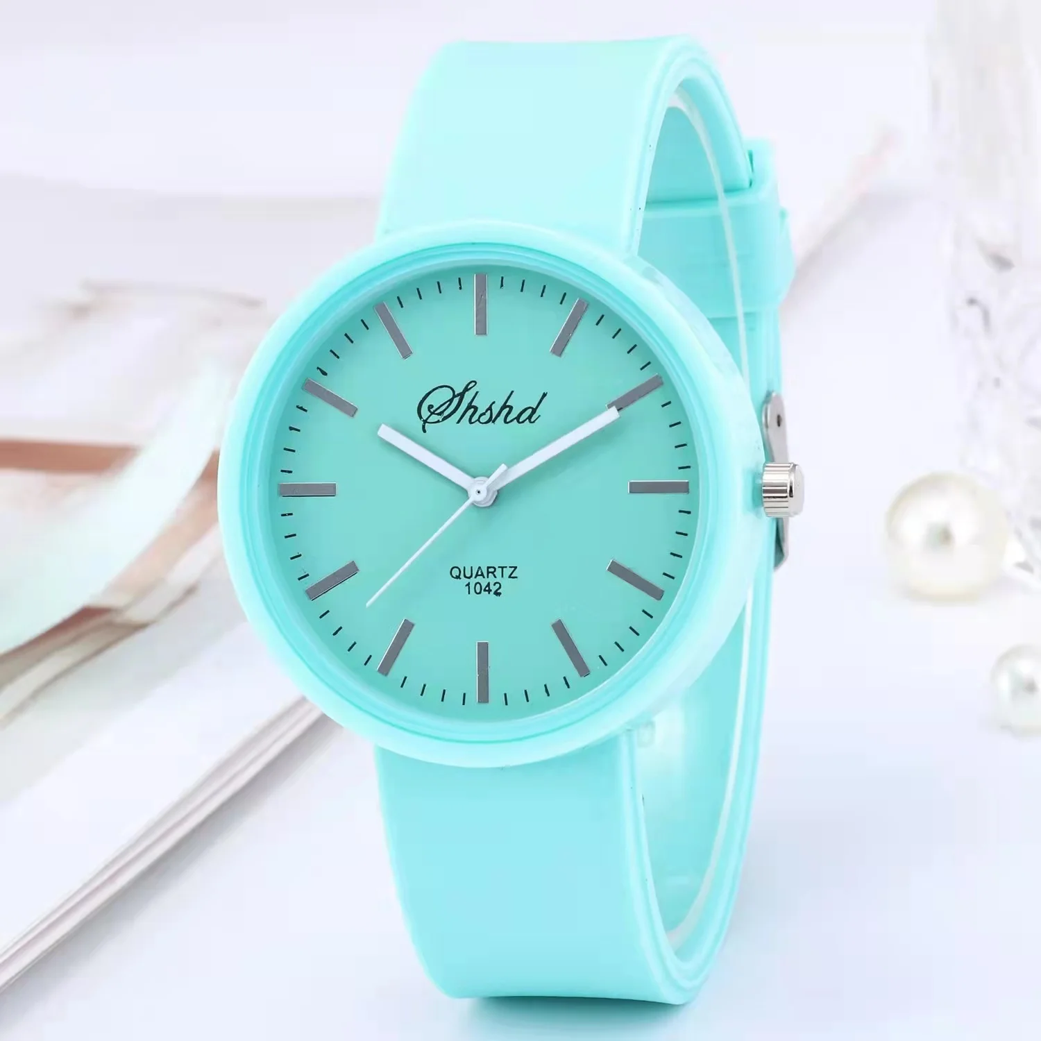 WOKAI fashionable casual women environmentally friendly silica gel quartz watch student girl simple wind jelly clock retro