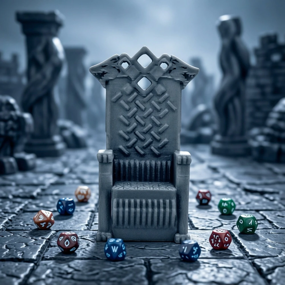 Wolf Throne Terrain for DnD Legion Terrain Scenery 3D-Printed Mini Tabletop Miniatures King's Stone Throne Scatter Terrain Layou