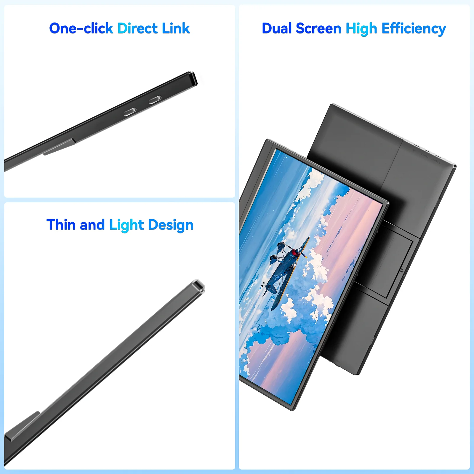 VEOUT 15.6" FHD 1080P IPS Portable Monitor - 60Hz USB-C HDMI External Gaming Screen, Second Display for Laptop/PC/Mac/PS5/Switch