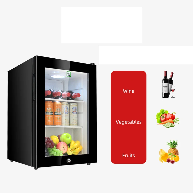 Small Household Freezer Commercial Vertical Transparent Glass Door Beverage Display Cabinet Fresh Cabinet Mini Fridge Home