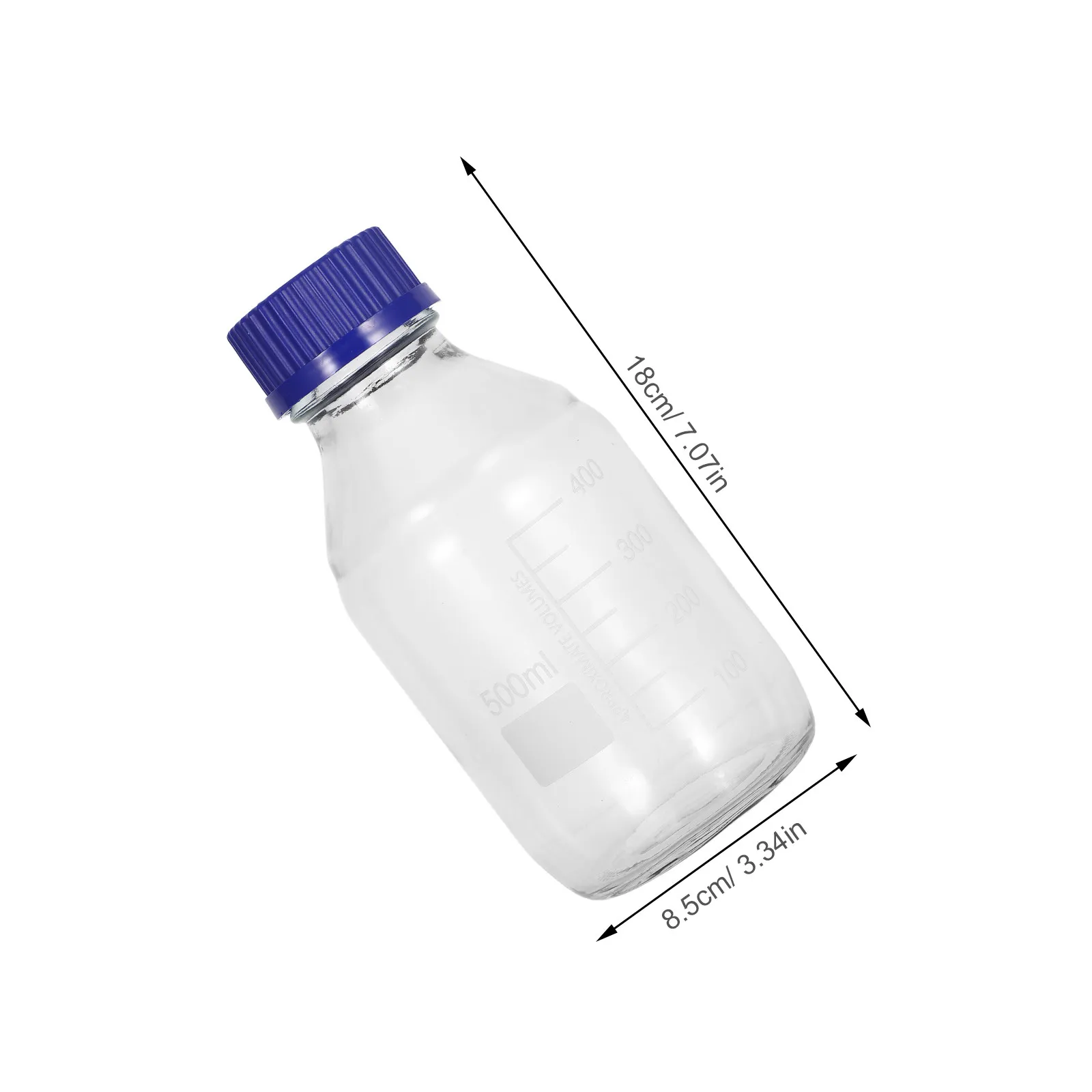 2Pcs Reagent Bottle 500Ml Glass Leakproof Laboratory Sample Sealing Storage Liquid Measurement Chemistry Science Equipment