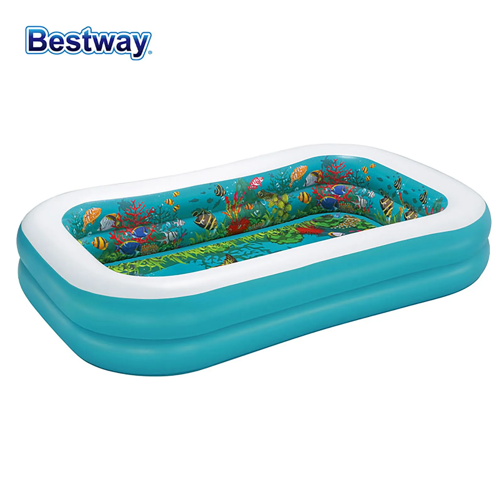 Bestway-Piscine gonflable rectangulaire, 1 pièce, avec 2 paires d'yeux 3D, monde sous-marin 3D, 54177