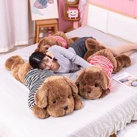 Giant Plush Toy Big Sleeping Dog Stuffed Striped T-shirt Puppy Dog Soft Animal Toy Soft Pillow Baby Girls Birthday Gift