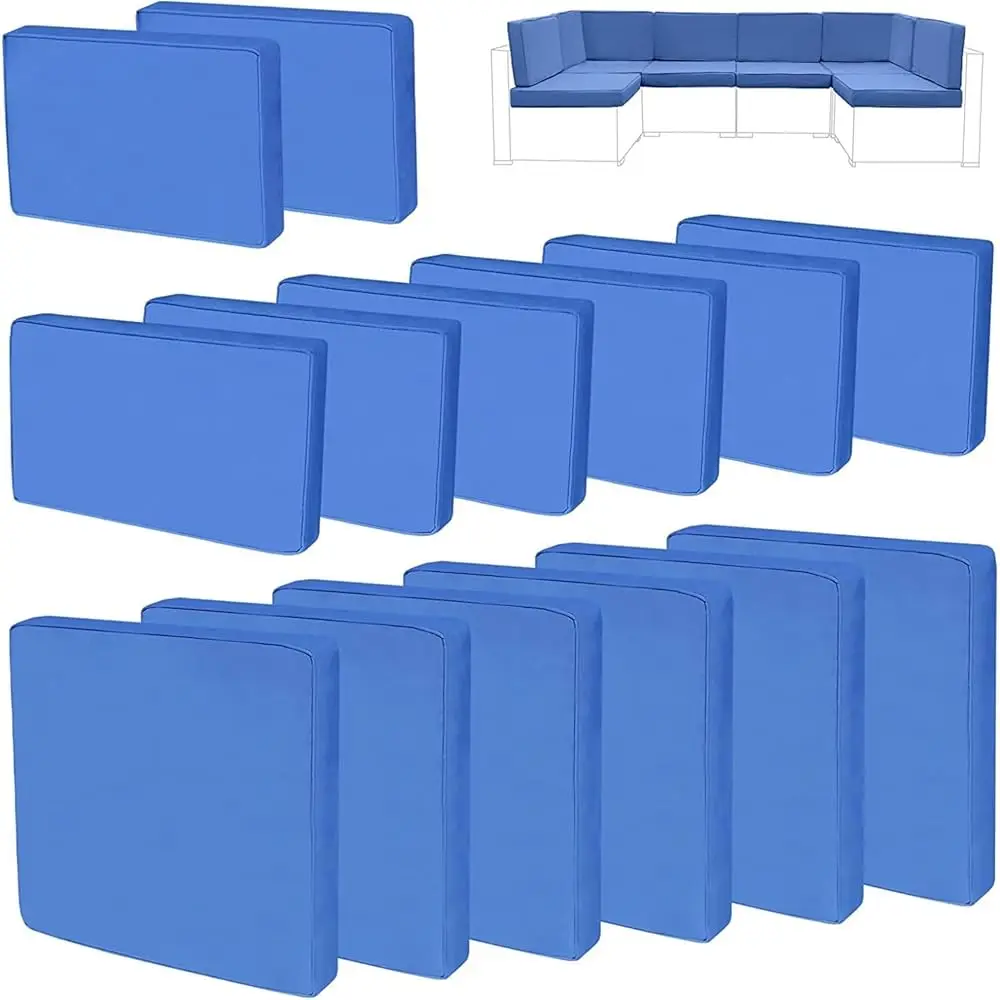 

14Pieces Patio Cushion Covers Replacement,Outdoor Couch Cushions Covers Waterproof Furniture Cushion Covers Slipcovers Set With