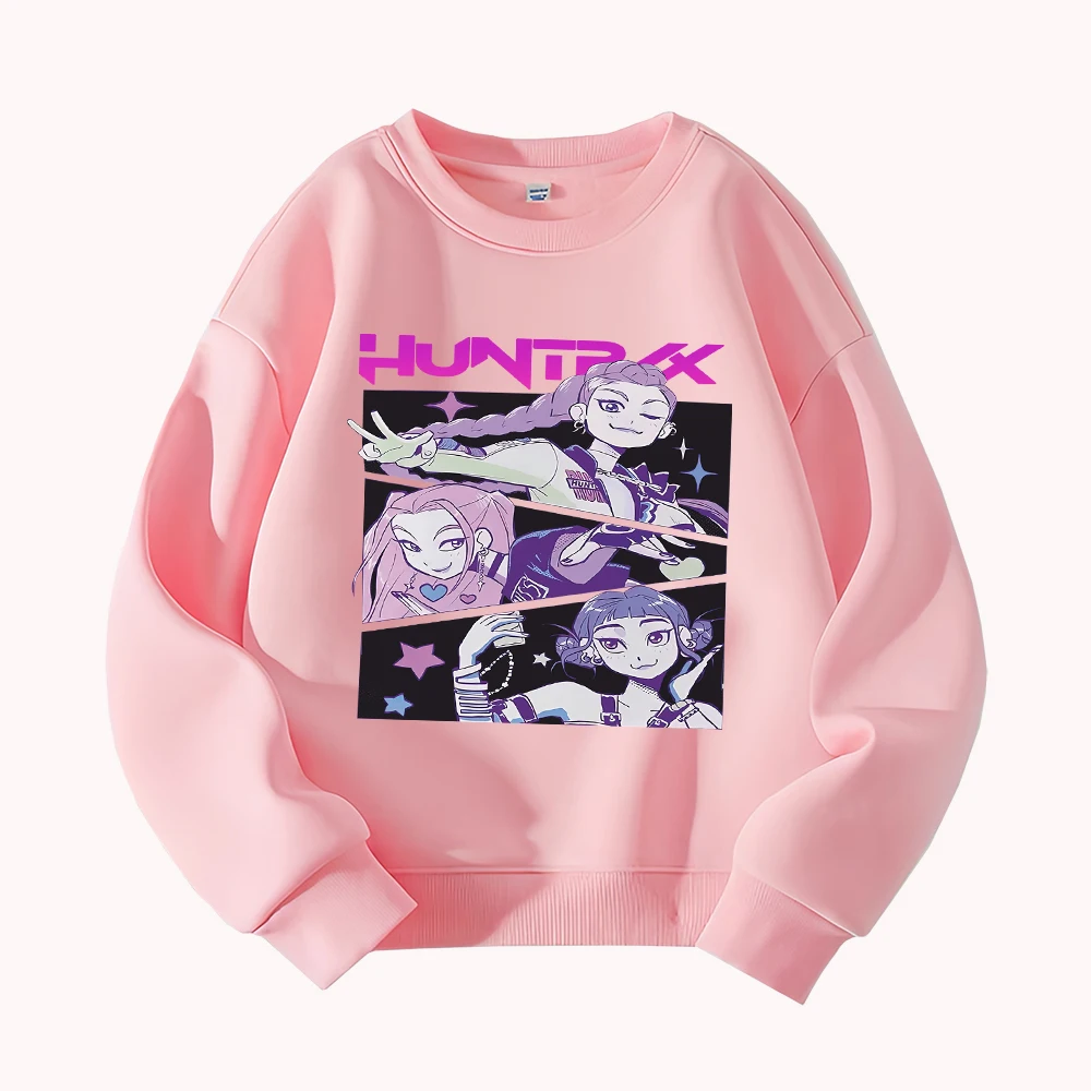 

Женский свитшот HUNTRX с аниме-принтом и круглым вырезом, повседневный пуловер в стиле Y2K для уличной моды