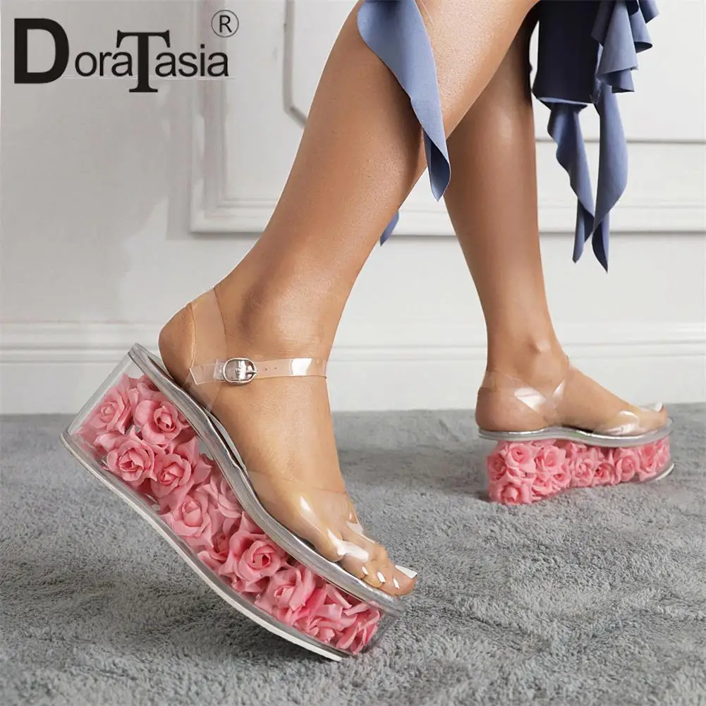 Brand Design Ladies Platform Summer Sandals Fashion Flower Wedges High Heels women's Sandals Party Thick Bottom Shoes Woman