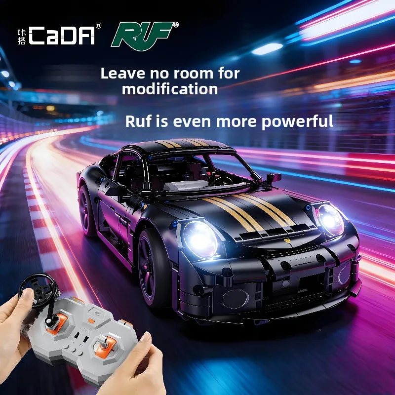 

Cada 1655Pcs 1:10 New 2024 RC Classic Germany 2019 Sports Car LED Building Blocks City Remote Control Racing Car Bricks Toys Boy