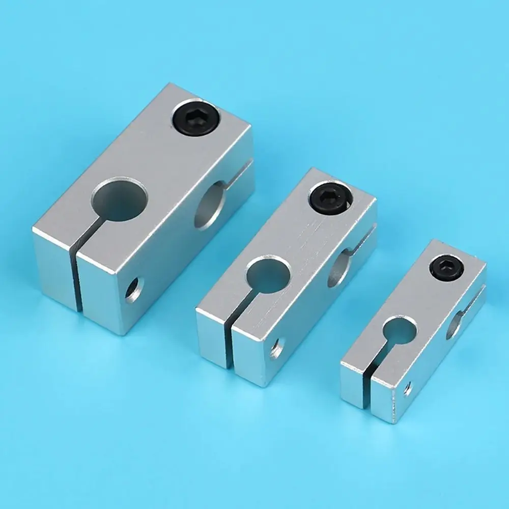 1Pcs Optical Axis Pillar Fixing Clamp Aluminum Alloy Cross Block Steel Pipe Fixing Bracket Same/Different Diameter