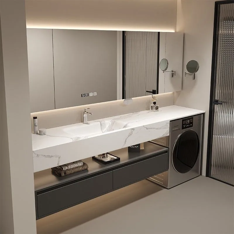 Washing machine, bathroom cabinet combination, rock slab hot bending integrated basin, washbasin, toilet, hand washbasin