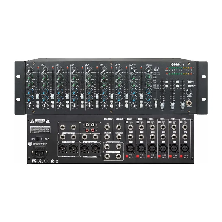 Pro 10 Channel Rackmount Sound System Mountable DSP Effect Dj Audio Mixer Console