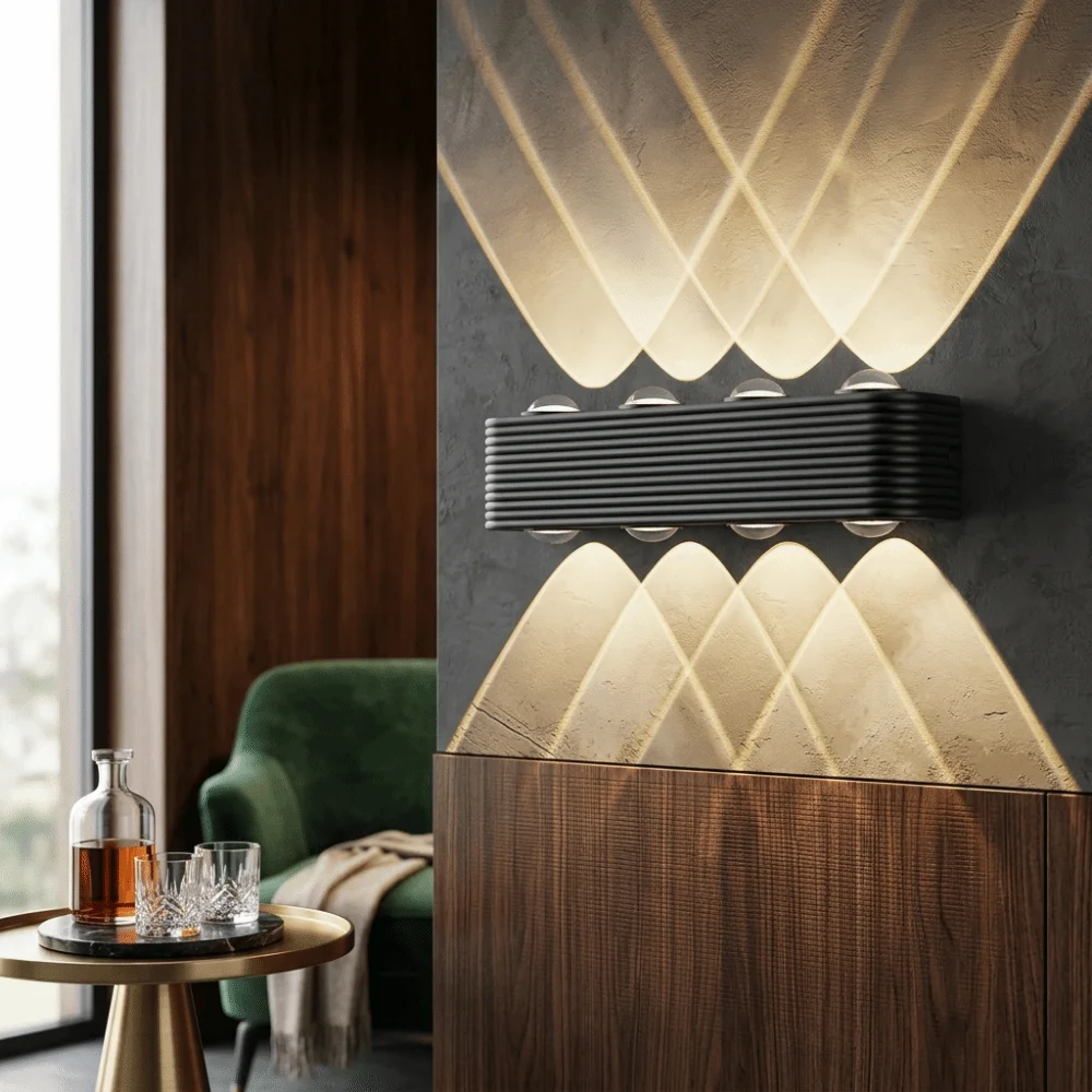 Waterproof LED Wall Sconce Minimalist Design Stable Structure Double Head Wall Sconce Easy to Mount Warm Light Wash Wall Light