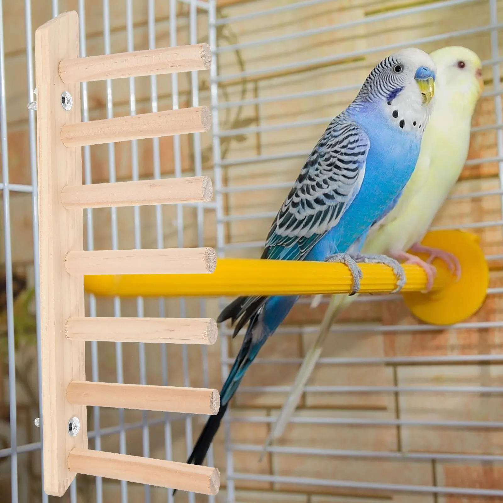 

Wooden Bird Perch Stand Parrot Perch Ladder Natural Wood Bird Stands For Parrots Cage Play Exercise Equipment