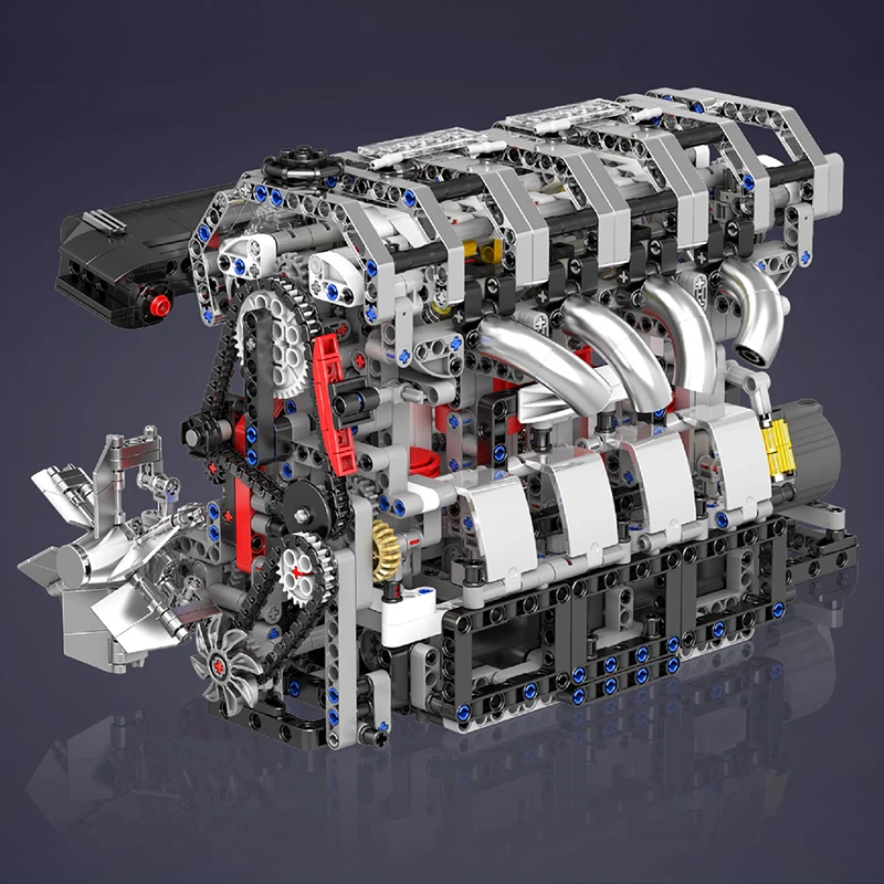 Mold King 10087 Technical Car Building Block il motore a benzina motorizzato L4 Model Assembly Car Brick Toys regalo di natale per bambini